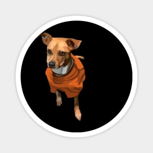 dog in orange-vector art Magnet